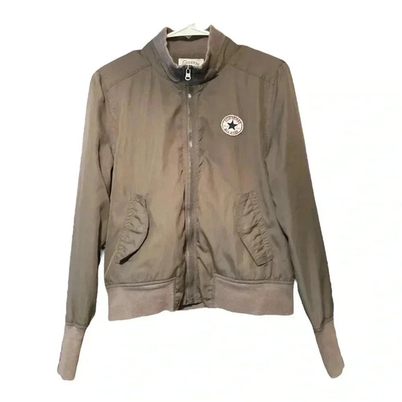 Converse Jackets & Blazers - Converse Vintage Olive Green Lined Bomber Jacket Small
